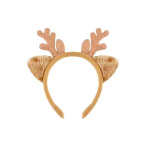 Bentiță de ren de culoare maro deschis cu coarne și urechi, perfectă pentru petreceri și evenimente de Crăciun - Accesorii pentru petrecere