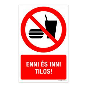 Enni és inni tilos! Műanyag tábla 320x500 mm 79557510 