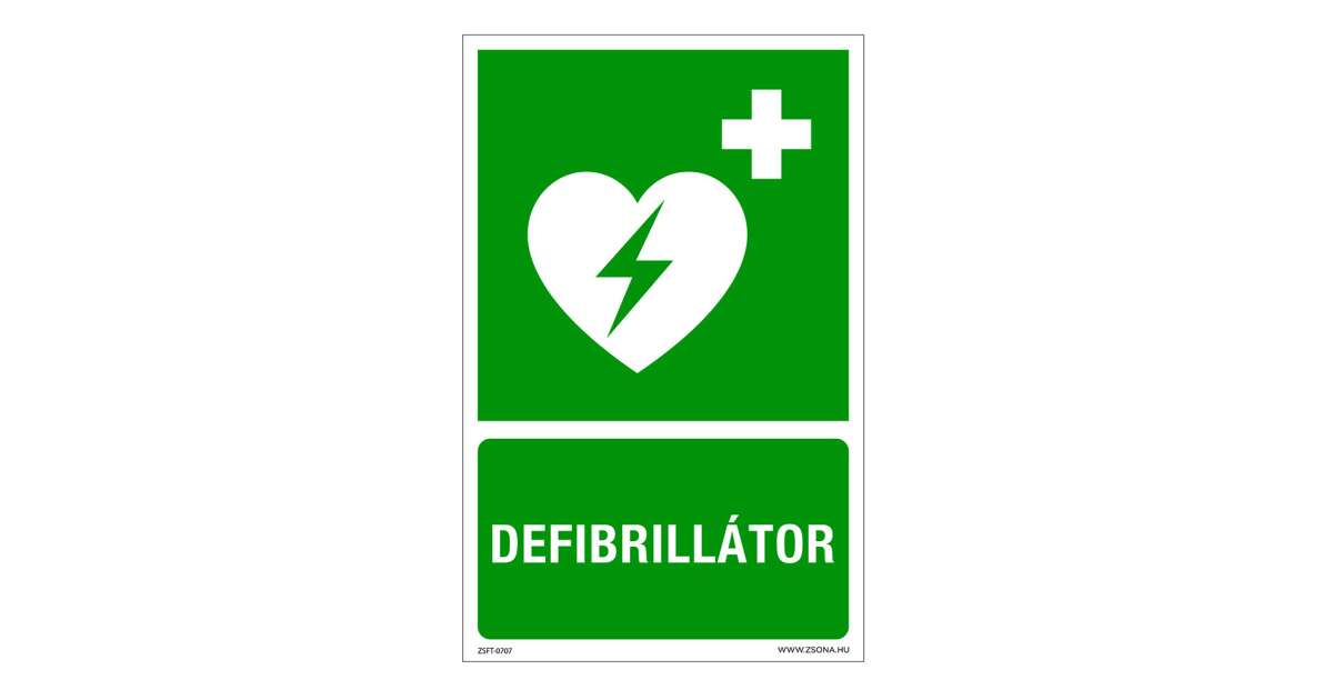 Defibrillátor Műanyag tábla 320x500 mm | Pepita.hu