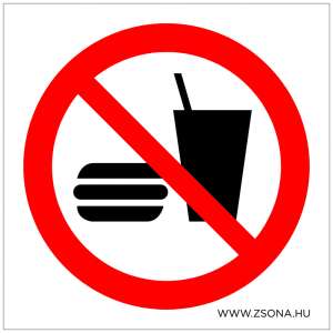 Enni és inni tilos! Műanyag tábla 200x200 mm 79577730 