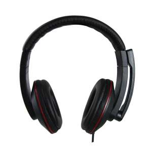 Esperanza Sonata stereo headphones with microphone, black, front view - Esperanza