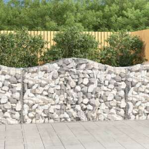 vidaXL 50 db íves horganyzott vas gabion kosár 200x50x100/120 cm 80061078 - Kerítéselem