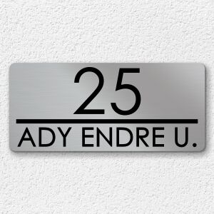 Modern téglalap házszámtábla, minimalista stílus, 30x13 cm 