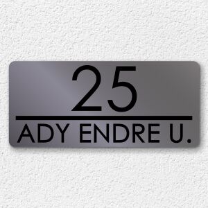 Modern téglalap házszámtábla, minimalista stílus, 35x16 cm 