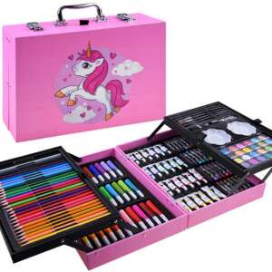 Kreatívna súprava Ramiz na maľovanie a kreslenie s doplnkami v kufri jednorožca 144 kusov