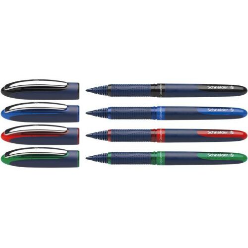 Schneider One Business Tintenroller, 0,6 mm, schwarz, blau, rot und grün