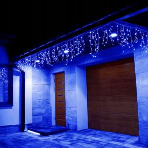 Ghirlanda luminoasa tip perdea 300 LED-uri, 12m, pentru interior/exterior, iluminare albastra 80175806 Ghirlande luminoase