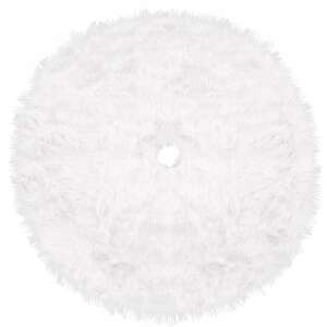 Springos biała sztuczna futro spódnica choinkowa, 120 cm średnicy, z zapięciem na rzep - Boże Narodzenie