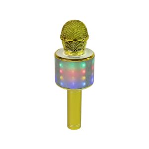 WS-858 Gold Drahtloses Karaoke-Mikrofon und Lautsprecher mit LED-Leuchten - Mikrofone