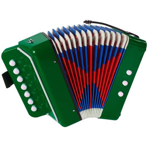 Zelena harmonika za djecu LEAN Toys, pogled pod kutom