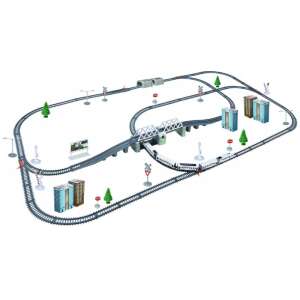 Power Train World Elektromos Vonatkészlet - Város - 170x98cm