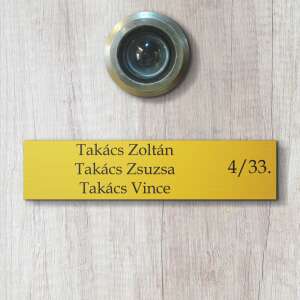 Gravírozott arany névtábla postaládára 