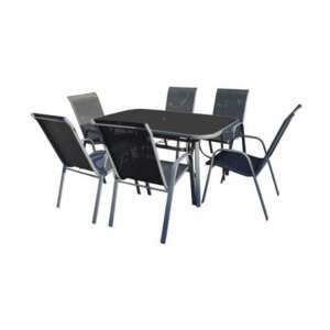 Como 6 személyes Kerti bútor garnitúra #fekete