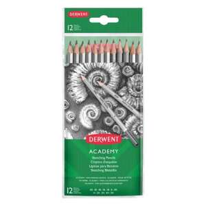 Derwent Academy sketching pencils, 12 assorted graphite pencils, set of 12 - Graphite Pencil