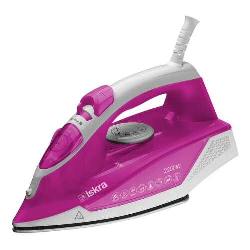 Iskra SL-2022 żelazko parowe, różowe i białe, 2200W, ceramiczna podeszwa