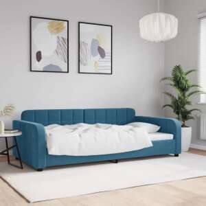 Kék bársony kanapéágy 100 x 200 cm 80407374 