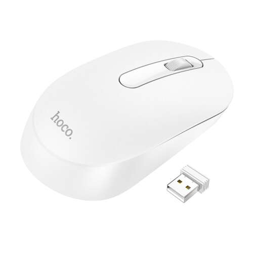 Hoco Platina wireless mouse, white, 2.4G, 1200 DPI