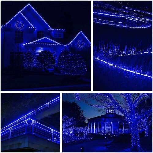 Flippy Karácsonyi fényfüzér, 34 m, 816 LED, Tömlő, Kék, Transzformátor, Szekcionált, 220 V