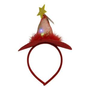 Karácsonyi kalap fejpánt/karika, piros LED szín, standard méret, Flippy