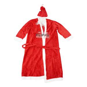 Mikulás jelmez szett, Flippy, piros, felnőtteknek, bársony, 4 részes 80430074 - Mikulás jelmez