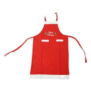 Karácsonyi kötény, Flippy, Marry Christmas felirattal, piros, felnőtt, poliészter