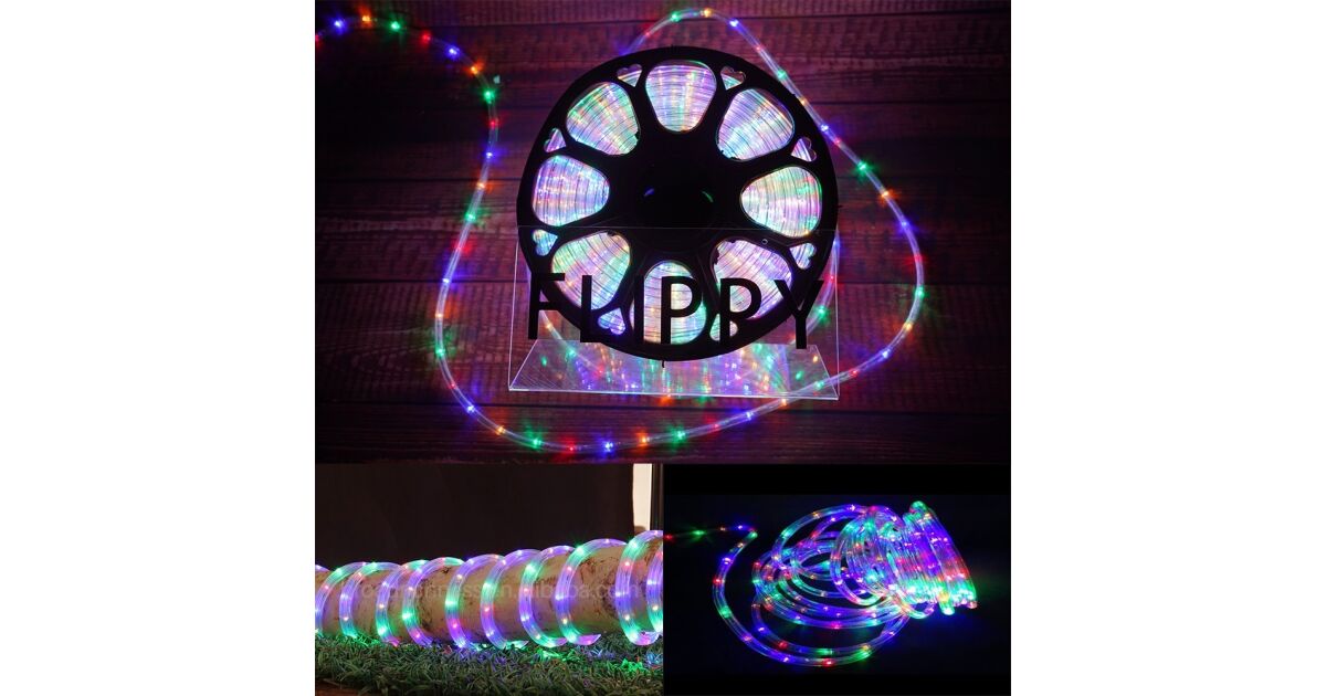 Instalatie Craciun, 76 m, 1824 Led-uri, Furtun Luminos, Multicolor, Transformator, 8 jocuri de lumini, Sectionabila, 220 V, KipHome 126867820