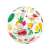 Inflatable beach ball with tropical fruit and drink pattern