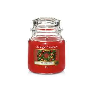 Red Apple Wreath, Yankee Candle illatgyertya, közepes üveg (alma, fahéj, dió) 80446966 Illatgyertyák