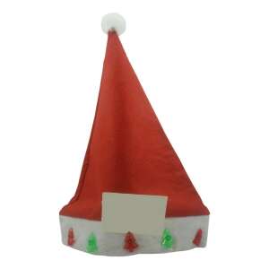 Flippy piros Mikulás sapka LED-es karácsonyfákkal - Mikulás jelmez