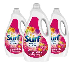 Detergent de rufe lichid Surf Tropical Lily & Ylang Ylang, 3x3L, 180 spălări - Gel de spălare, Clătiți și Capsulă de spălare