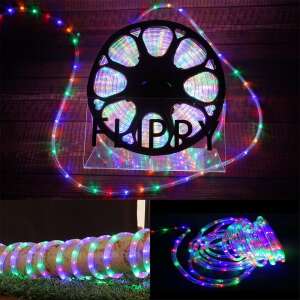 Flippy Christmas LED Rope Light, 96m, multi-color, on spool, with usage examples - Christmas