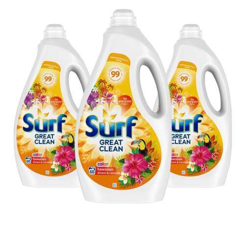 Detergent Gel pentru 180 de spalari 3x3L Surf Hawaiian Dream 