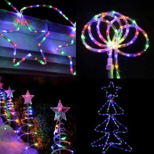 Flippy Christmas LED Rope Light applications: star, tree, spiral - Christmas