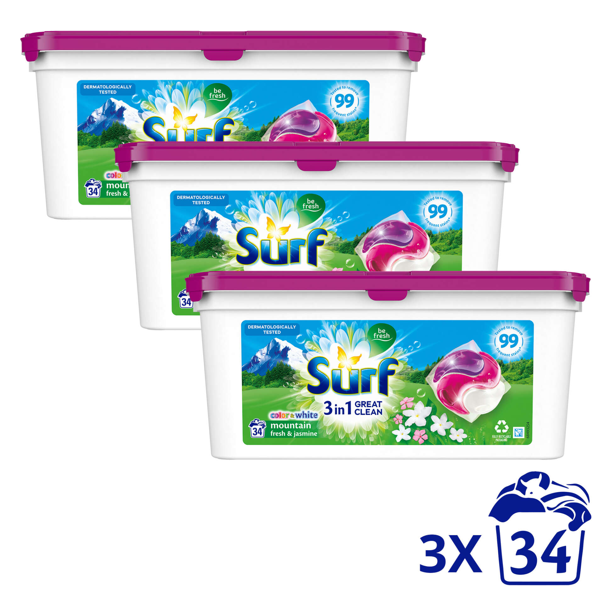 Surf Mountain Fresh Triocapsule 3x34 pranie