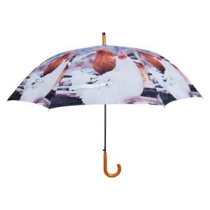 Csirkés esernyő, 120 cm átmérőjű, automata nyitással, fa nyél - Esernyő