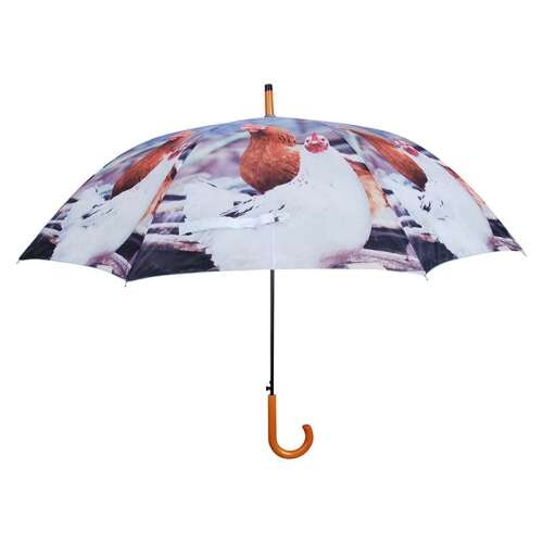 Csirkés esernyő, 120 cm átmérőjű, automata nyitással, fa nyél