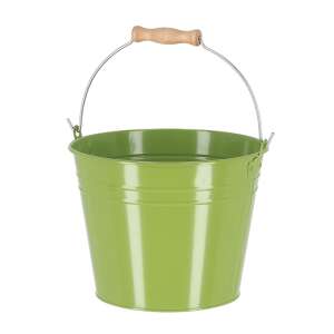 Cink Vödör - 4,5 Liter - Zöld - Fa Fogantyúval