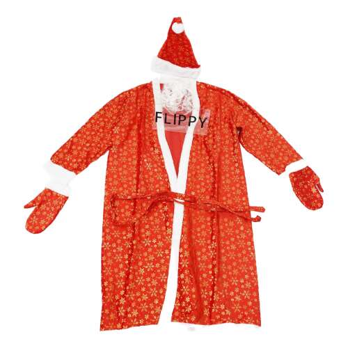 Mikulás jelmez szett, Flippy, piros, felnőtteknek, bársony, 5 részes 80489774