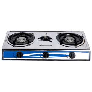 Aragaz din inox, 3 ochiuri, aprindere pe quartz