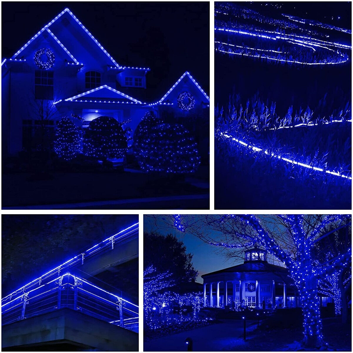 Christmas Light String, 90 m, 2160 LEDs, Light Tube, Blue, Transformer, 8 Light Shows, Sectional, 220 V, Flippy