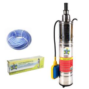Kisgazda GF-0706-S001-G02 merülő szivattyú úszóval, 1.1kW, 3.6m3/h, 80m emelőmagasság, 50m szilikonozott tömlő - Micul Fermier