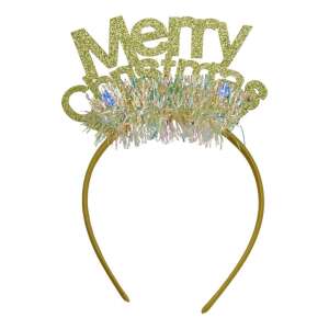 Mery Christmas fejpánt/karika, arany színű talmival, standard méret, Flippy
