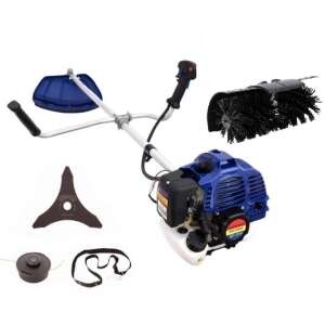 Little Farmer GF-1310 benzines fűkasza 3 pengével, orsóval, hevederrel és kefe tartozékkal - Micul Fermier