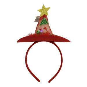 Karácsonyi kalap fejpánt/karika, piros LED szín, standard méret, Flippy