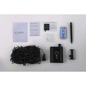 Flippy 300 LED соларни светлини, 32 метра дължина, топло бяло, с дистанционно управление, инструкции и аксесоари за монтаж - Дом и градина