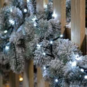 Flippy 200 LED соларни светлини, студено бяло, 20 метра, външни светлини, коледни светлини - Lightshine