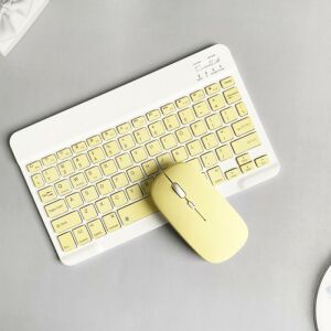 Yellow wireless keyboard and mouse set - Nonbrand Keyboard