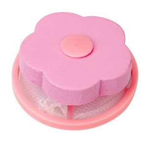 Pink flower-shaped laundry lint catcher for washing machine - Pet hair remover