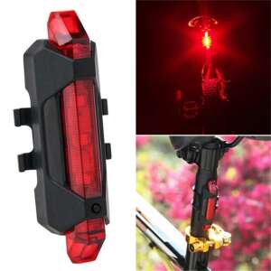 USB Rechargeable Bike Tail Light, Red LED Bicycle Rear Light, Waterproof Cycling Safety Light - Bicycle Light