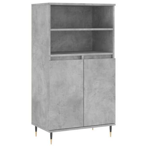 vidaXL betonszürke szerelt fa magasszekrény 60 x 36 x 110 cm - Tálalószekrény